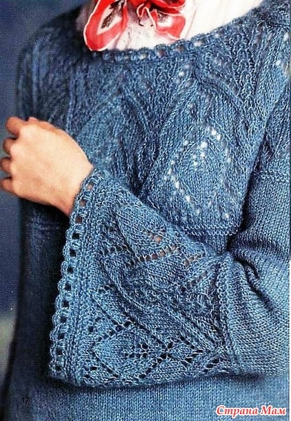 Ажурный пуловер Round Yoke Knit из журнала Keito Dama