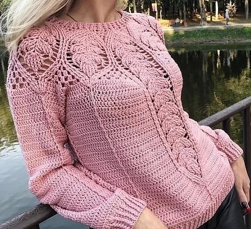 Интересный узор для нежного пуловера