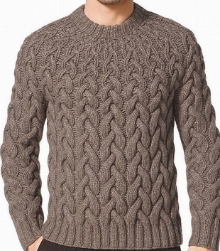 Интересный узор спицами для мужского пуловера