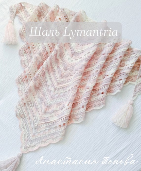 Теплая ажурная шаль "Lymantria"