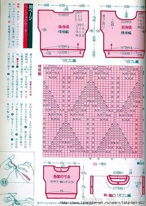 Блузка из японского журнала спицами
