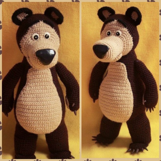 ​Схема вязания Медведя из мультфильма "Маша и Медведь"