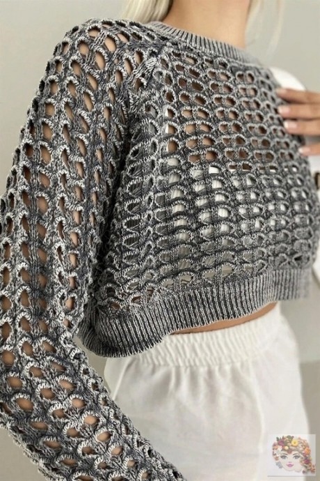Вяжем ажурный пуловер