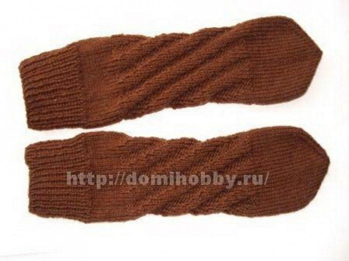 Носки на спицах со спиральной пяткой