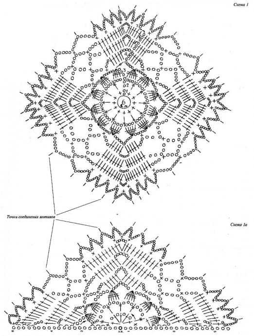 Ажурный шарф из мотивов крючком