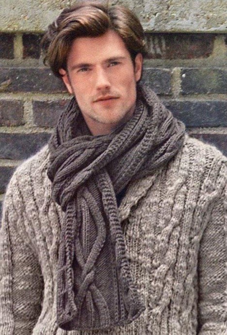 Мужской шарф с ирландским узором