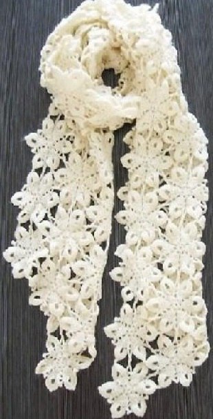 Нежный шарф из неколючих снежинок