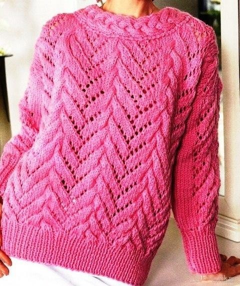 Теплый розовый свитеров