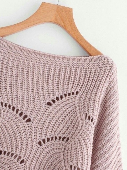 Интересный узор для вязания пуловер