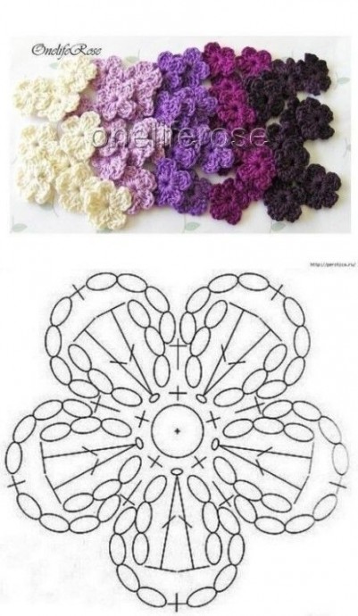 Схемы вязания чудесных цветочков