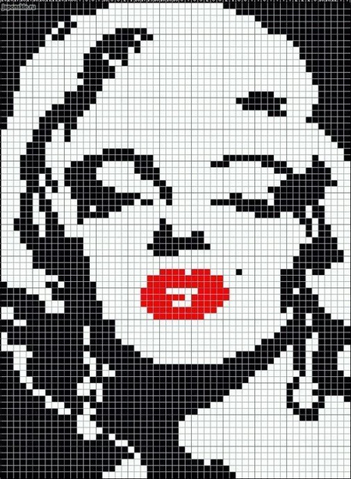 Портрет Мэрилин Монро как узор для филейной техники