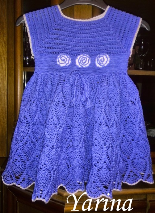 Детское голубое платье