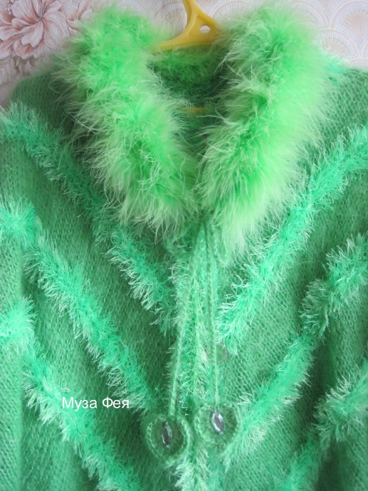 Пальто из мохера "Зеленая, зеленая трава..."