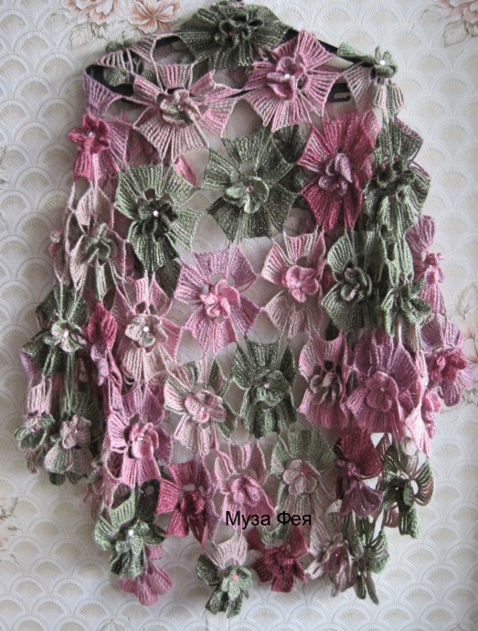Цветочные шали из журнала "Ализе"