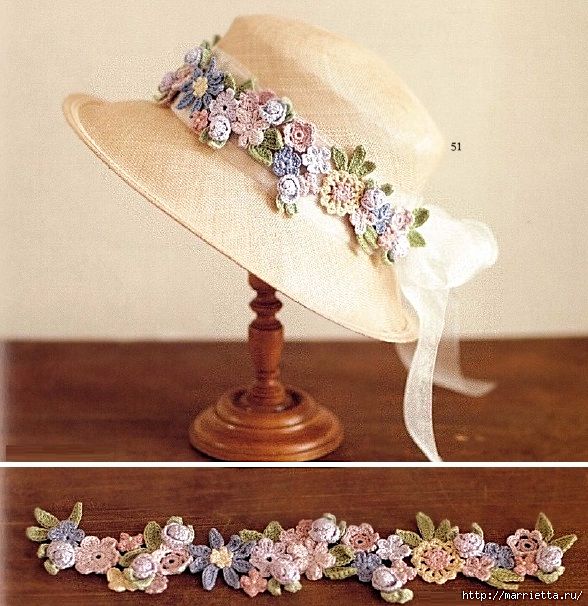 Красивый цветочный ободок для шляпки