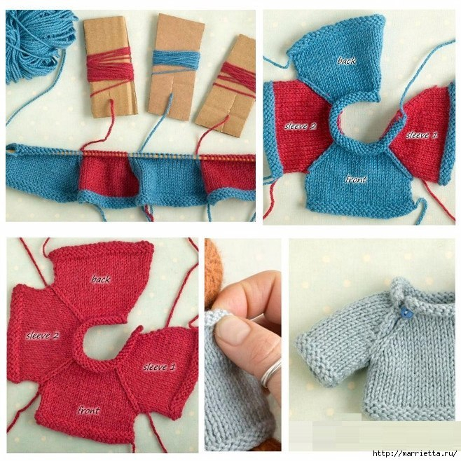 Вязание спицами свитеров для кукол. Схемы вязания.