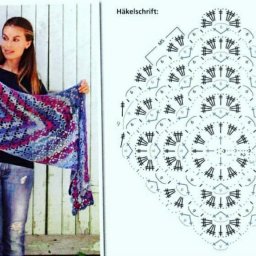 Шарф-палантин крючком