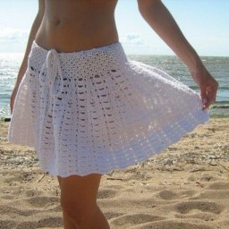 Нежная пляжная юбочка крючком