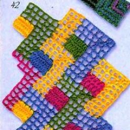 Пэчворк крючком - филейный пэчворк