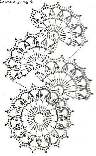 Подборка схем для вязания ленточного кружева