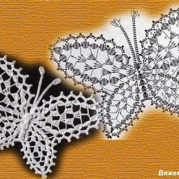 Вяжем аппликацию бабочку