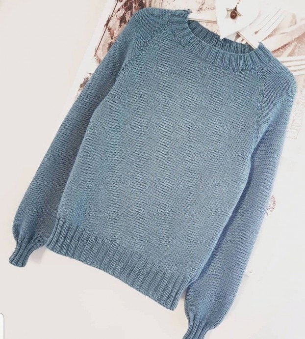 Базовый пуловер спицами 0