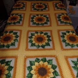 Цветочный плед крючком