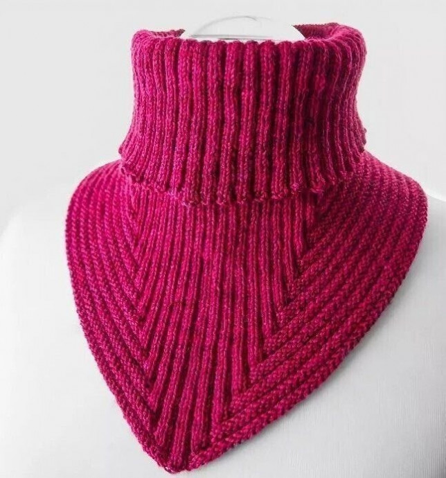 Манишка из альпаки, вяжем спицами