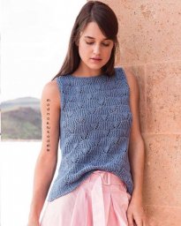 Описание ажурного топа спицами