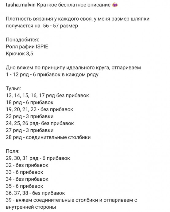 Шляпа из рафии Шляпа из рафии