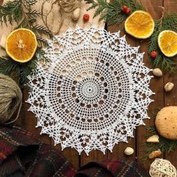 Создаем Новогоднее настроение. Красивая салфетка крючком