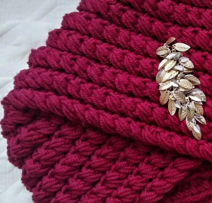 Шапка "Чалма", вжем спицами