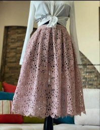 Красивая юбка из ленточного кружева, вяжем крючком