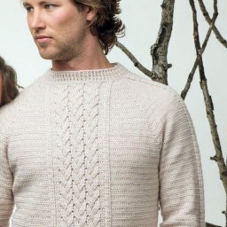 Мужской пуловер крючком