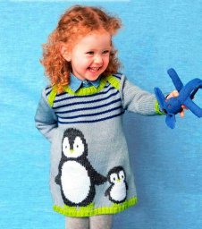 Платье с пингвинами для девочки