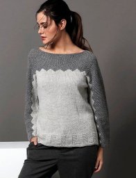 Цельновязаный серый джемпер