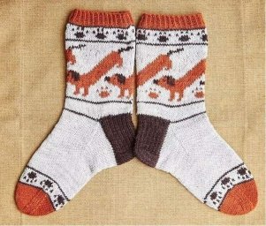 Носки с собачками. Жаккард