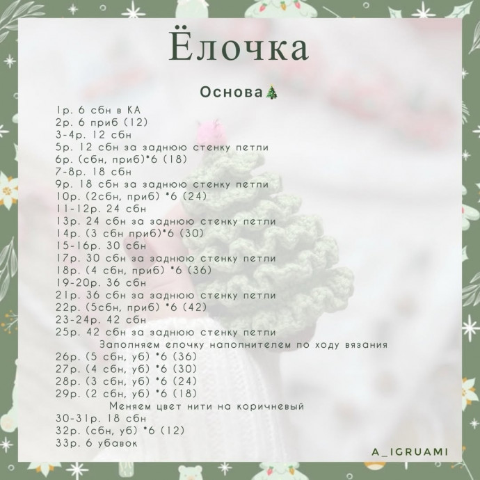 Вяжем ёлочку крючком