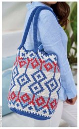 Сумка в мозаичной технике крючком