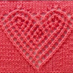 Ажурный мотив спицами«Сердечко»