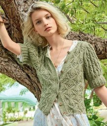 Нежный ажурный жакет с рукавами-фонариками