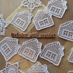 Схема вязания ажурного домика