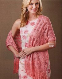 Узор "Ажурные зигзаги" для вязания палантина.