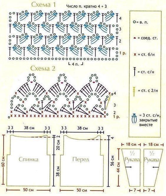 Женская туника крючком