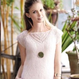 Ажурное декольте для пуловера спицами