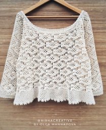 Джемпер крючком с рыбками