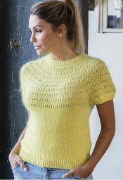 Желтая кофта спицами