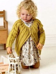 Жакет с круглой кокеткой, вяжем детям