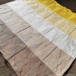 Плед с зайчиками, вяжем из мотивов с теневыми узорами