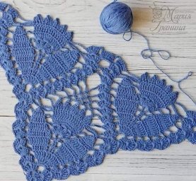 Интересный узор для шали, связанной крючком